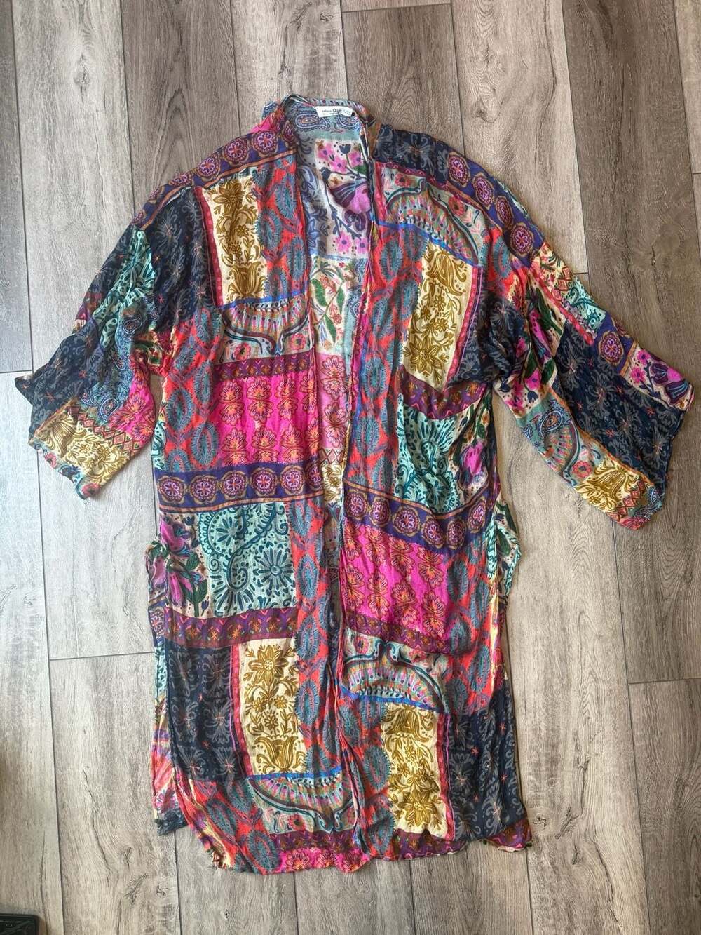 Natural Life Patchwork Kimono Size L/XL BohoFloral Viscose